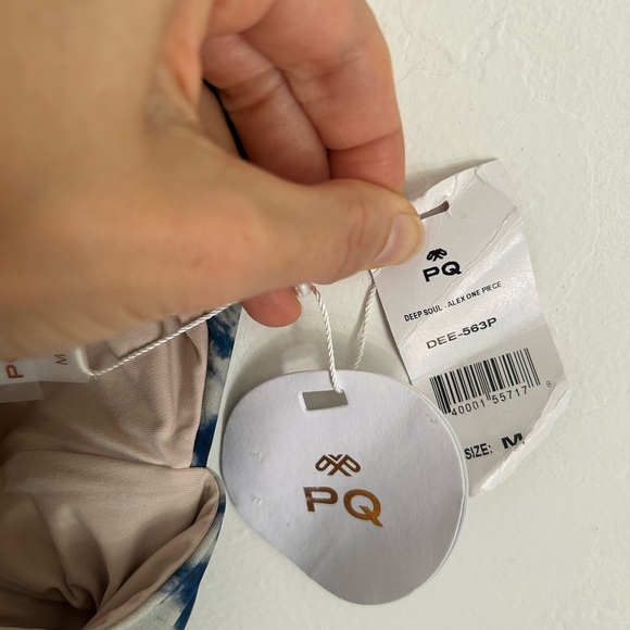 🌊 HOST PICK 🌊 NWT PILYQ Deep Soul Alex One-Piece Swimsuit Shibori Blue Med - Picture 8 of 9